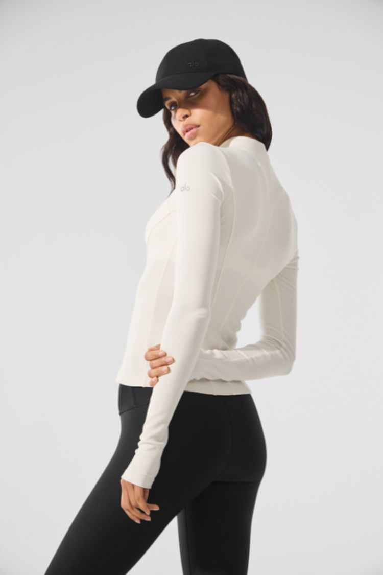RIBBED MESMERIZE MOCK NECK LONG SLEEVE