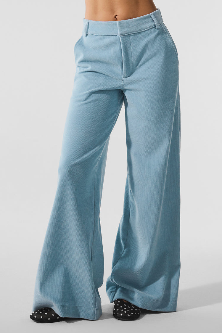 MICRO CORDUROY MID-RISE DREAMER WIDE LEG TROUSER