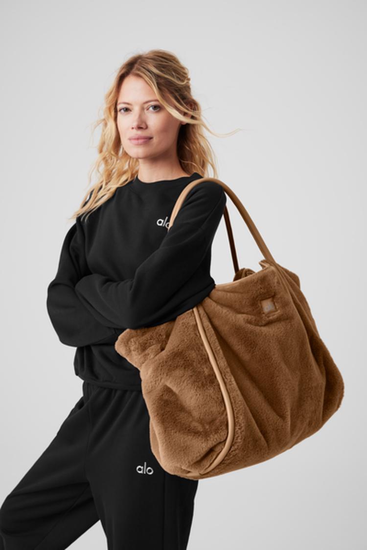 FAUX FUR TOTE BAG