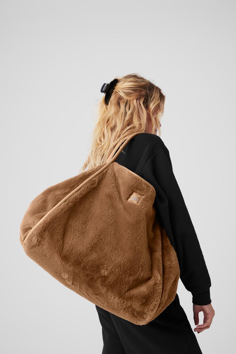 FAUX FUR TOTE BAG