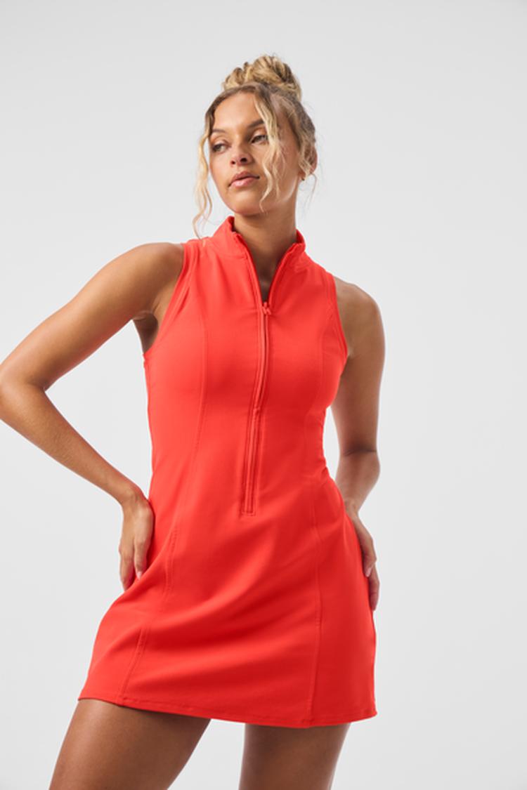 ALOSOFT CAREFREE HALF ZIP DRESS