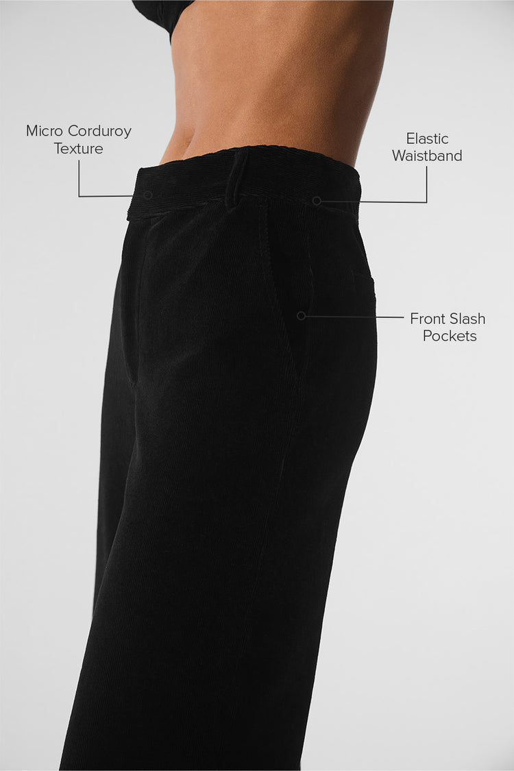 MICRO CORDUROY MID-RISE DREAMER WIDE LEG TROUSER