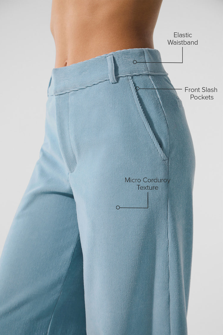 MICRO CORDUROY MID-RISE DREAMER WIDE LEG TROUSER