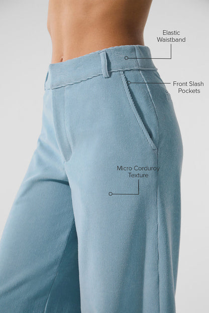 MICRO CORDUROY MID-RISE DREAMER WIDE LEG TROUSER