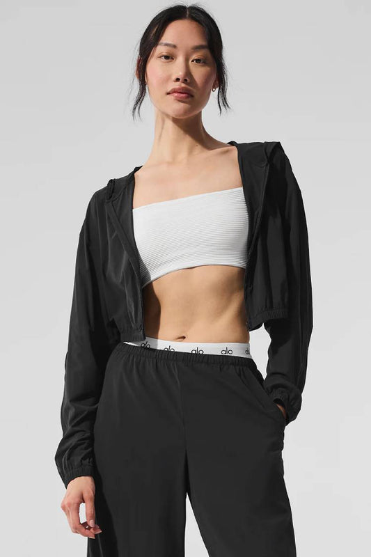 CROPPED BREEZY FULL-ZIP HOODIE