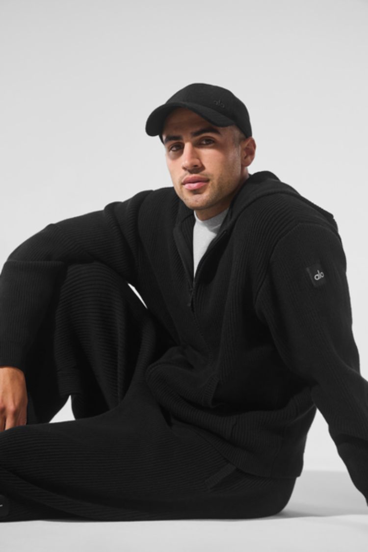 DOMAIN RIB KNIT FULL ZIP SWEATER