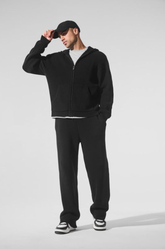 DOMAIN RIB KNIT FULL ZIP SWEATER