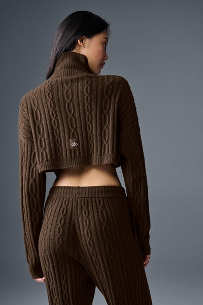 CABLE KNIT CROPPED WINTER BLISS TURTLENECK LONG SLEEVES