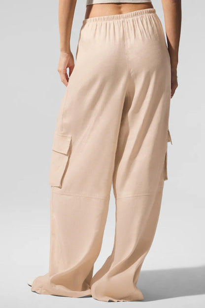 LINEN GETAWAY CARGO WIDE LEG PANT