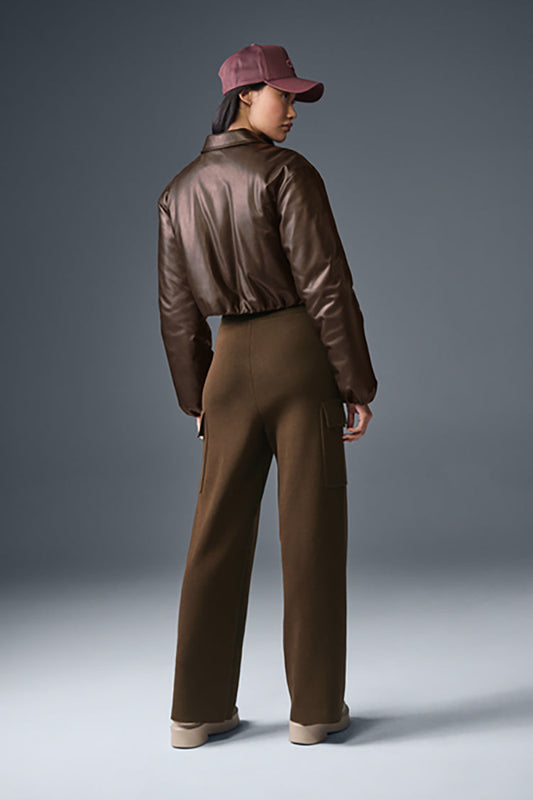 FAUX LEATHER CROPPED PREMIER BOMBER