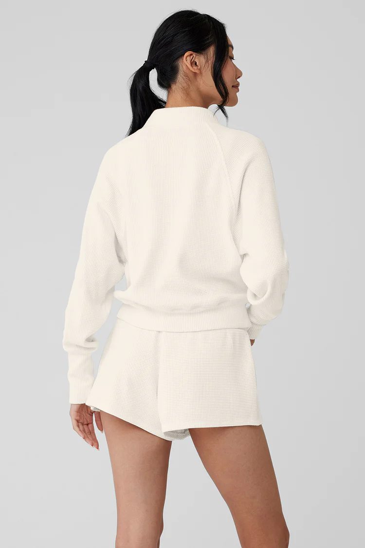 WAFFLE WEEKEND ESCAPE MOCK NECK LONG SLEEVE