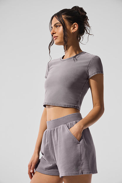 WASHED ALOSOFT CROP FINESSE SHORT SLEEVE