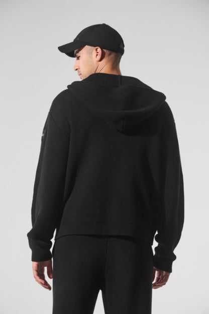 DOMAIN RIB KNIT FULL ZIP SWEATER
