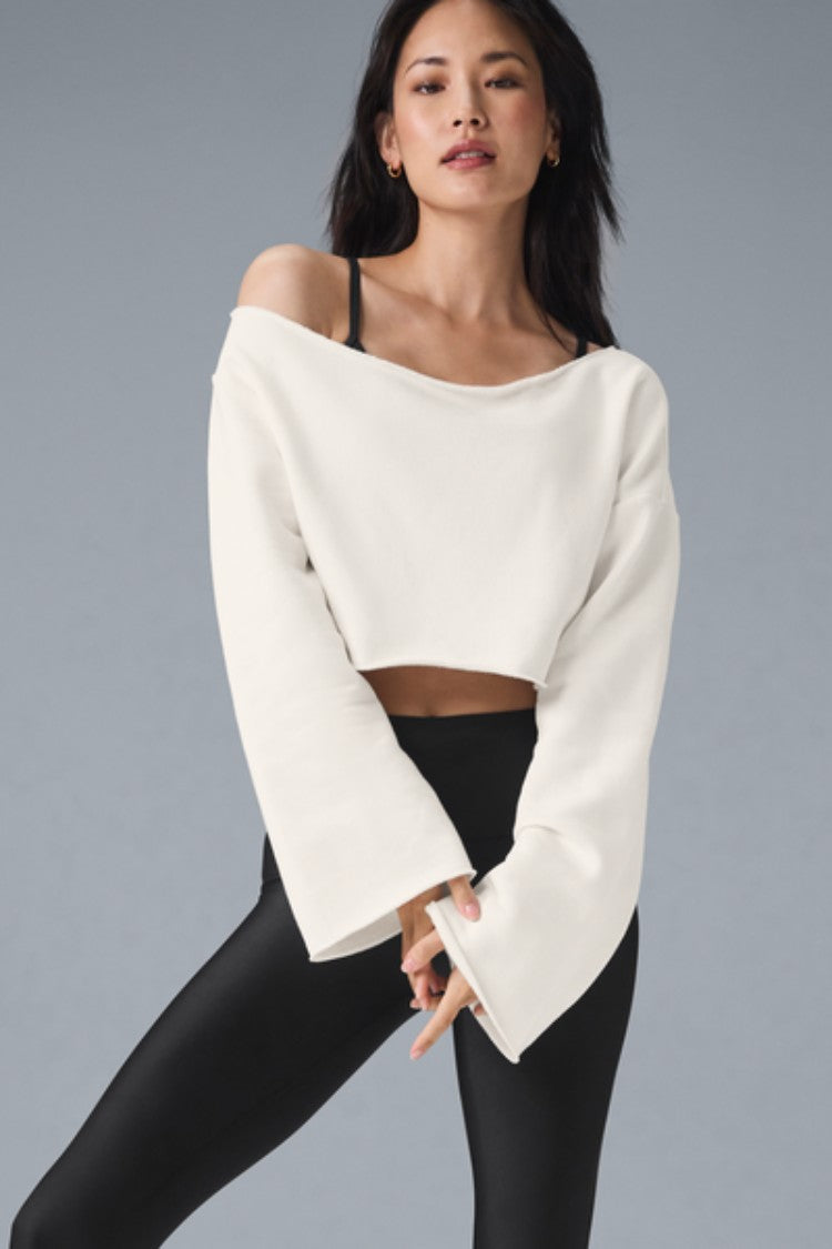 CROPPED BARRE SHOULDER COVERUP