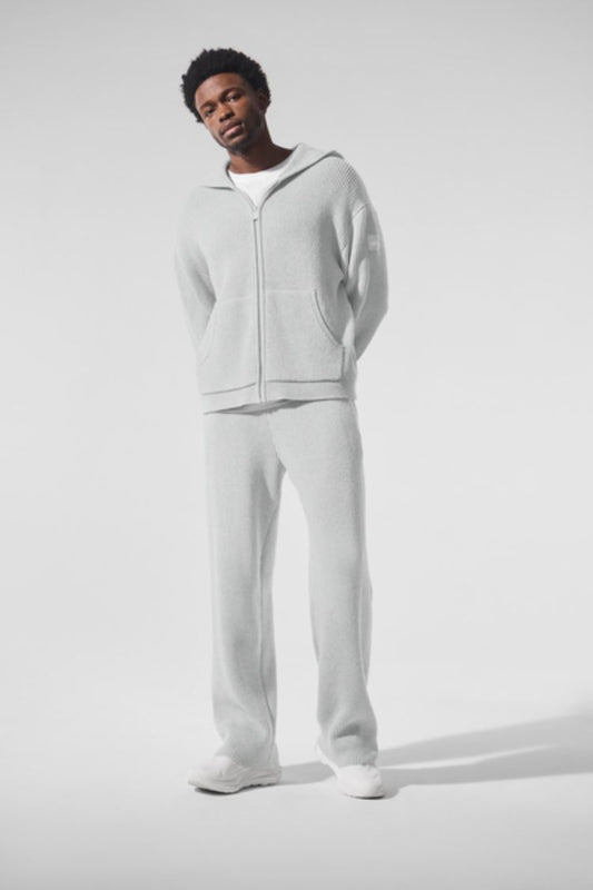 DOMAIN RIB KNIT FULL ZIP SWEATER