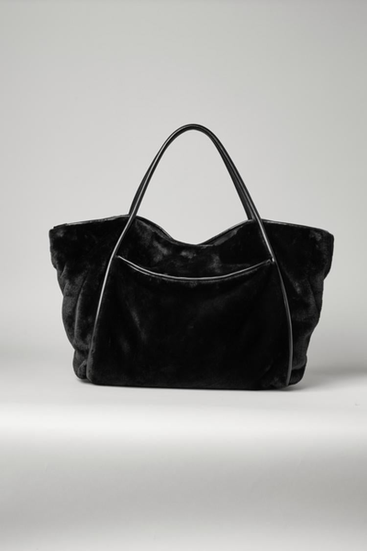 FAUX FUR TOTE BAG
