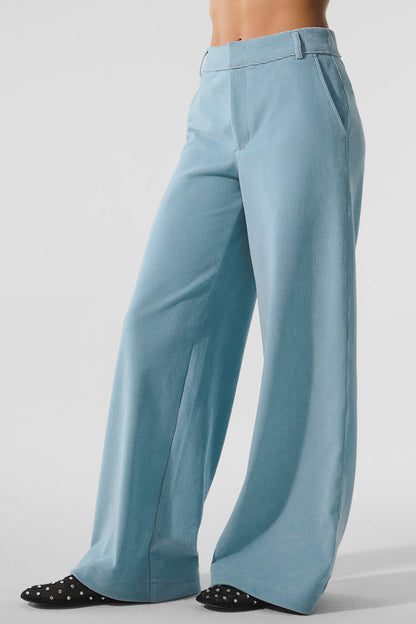 MICRO CORDUROY MID-RISE DREAMER WIDE LEG TROUSER