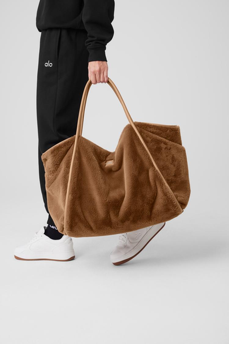 FAUX FUR TOTE BAG