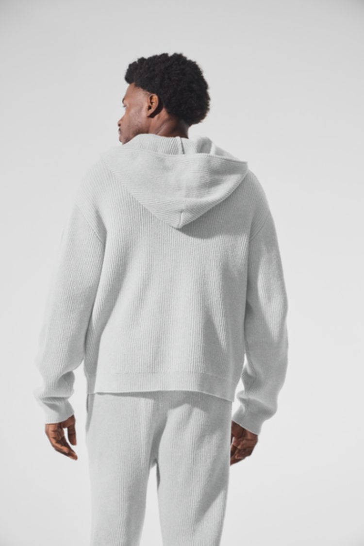 DOMAIN RIB KNIT FULL ZIP SWEATER