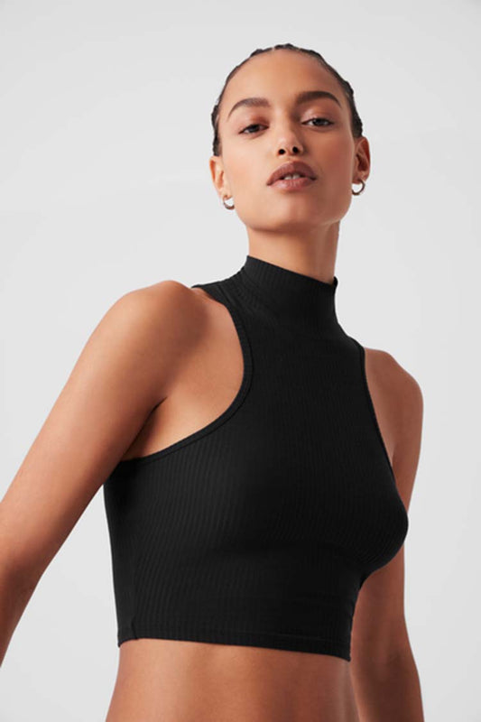 RIBBED SEA COAST CROPPED TURTLENECK TANK