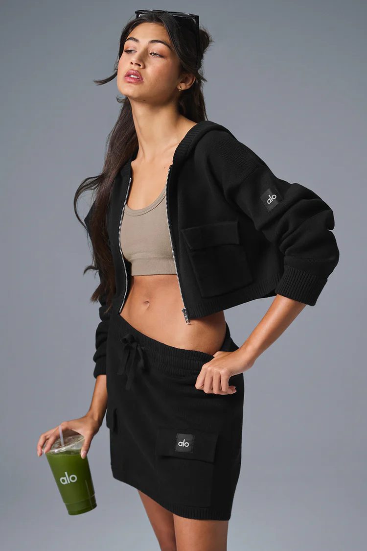 SCHOLAR KNIT CARGO FULL ZIP HOODIE
