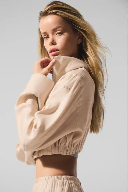 LINEN CROPPED GETAWAY JACKET