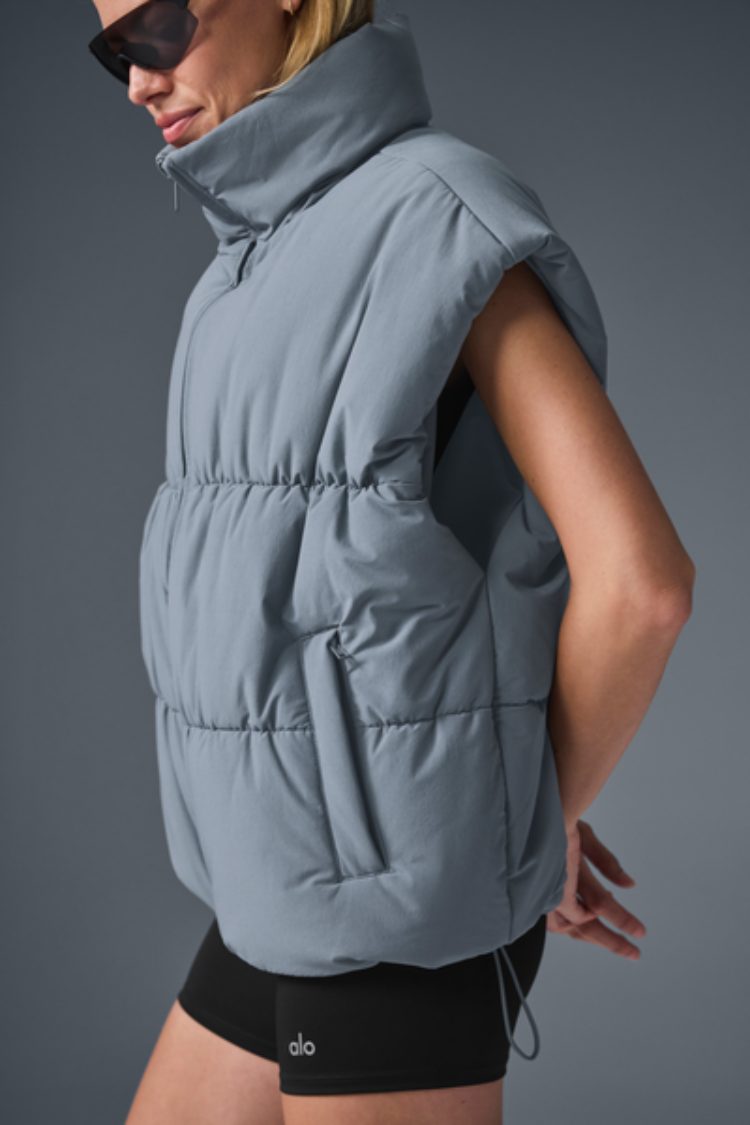 STRETCH WOVEN STREET PUFFER VEST