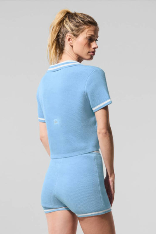 TENNIS CLUB SWEATER KNIT CROPPED POLO