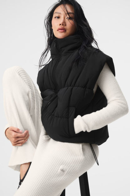 STRETCH WOVEN STREET PUFFER VEST