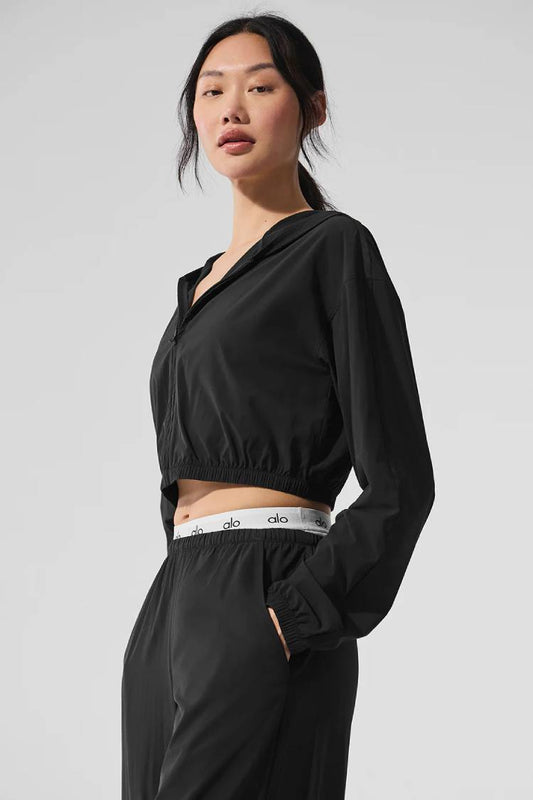 CROPPED BREEZY FULL-ZIP HOODIE